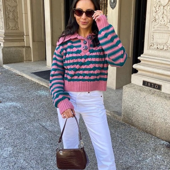 Zara Sweaters - STRIPED CABLE KNIT SWEATER || BLOGGER FAV.